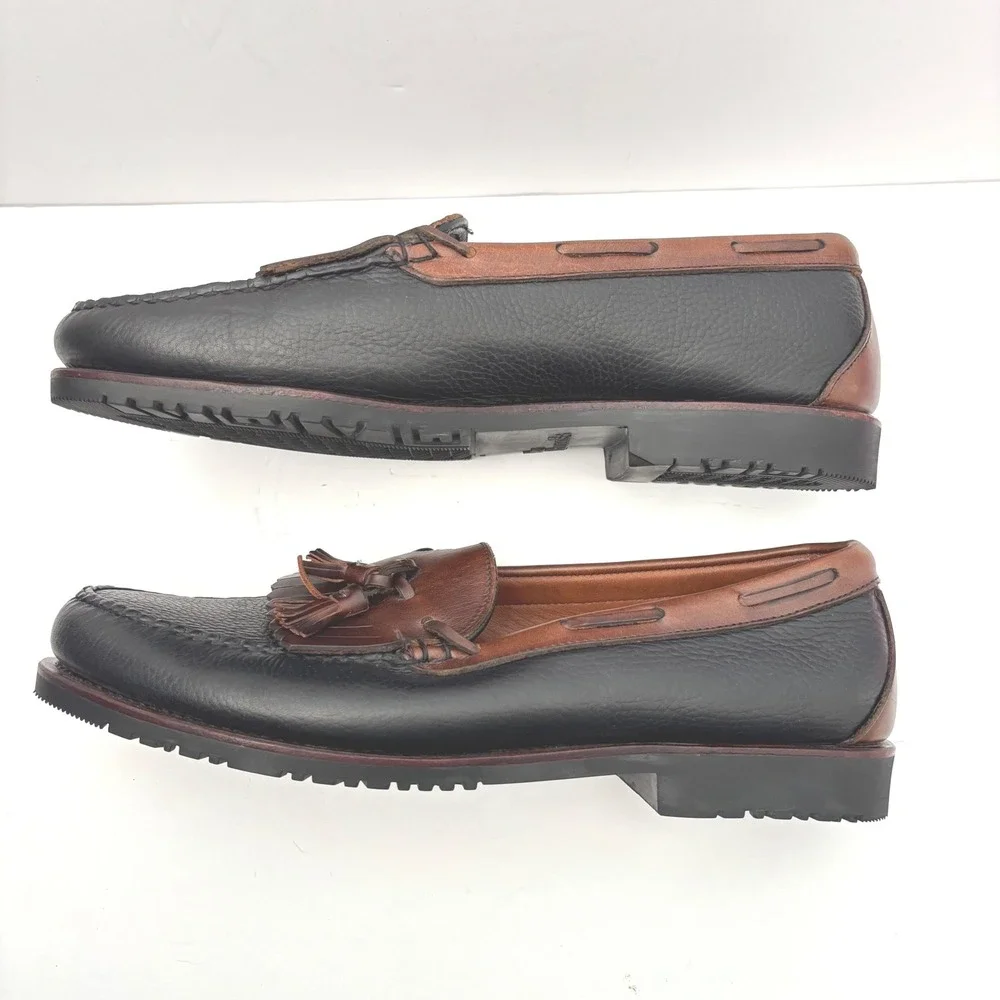 Allen Edmonds Nashua Kiltie Leather Tassel Mens Loafer Size 13 Brown Black